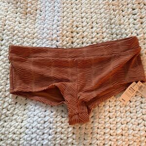 aerie Rust Textured Swim Bikini Bottoms